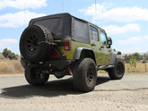 عادم aFe Rebel Series Cat-Back 2.5 بوصة مزدوج المركز من الفولاذ المقاوم للصدأ مع أطراف سوداء لسيارة Jeep Wrangler V6 موديل 07-14